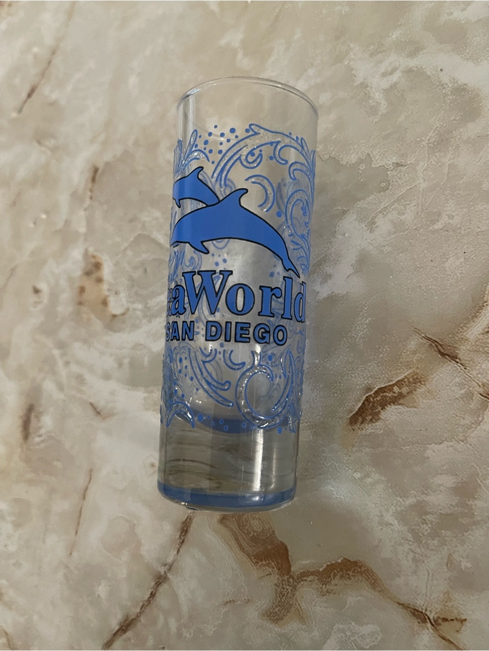 SeaWorld San Diego Blue Dolphin Shot Glass - Picture 2 of 3